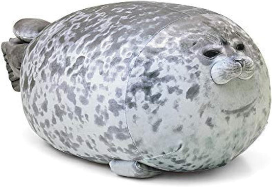Chubby Blob Seal Pillow Plush Animal Toy Stuffed Seal Plushie Cotton Cute Pillow Gray 13.0 Inch